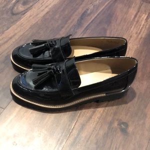 Franco Sarto loafers 8.5 black patent leather